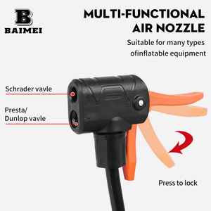 Bomba Baimei, bomba de neumáticos de bicicleta de alta presión, cabezal de válvula inteligente Reversible <span class=keywords><strong>Presta</strong></span> & Schrader, bomba de bola de pie - Product Image 5