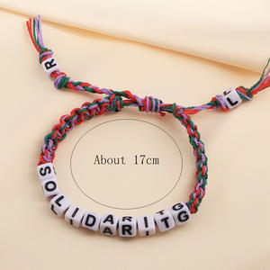Nouveaux bracelets tendance en cordon ciré coloré tissé à la main, réglables, avec logo personnalisé, bracelets <span class=keywords><strong>d</strong></span>'<span class=keywords><strong>amitié</strong></span> pour femme - Product Image 2
