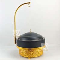 Nouveau design – Plat de service rond en acier inoxydable 8L pour buffet, chauffe-plats pour hôtels, banquets, traiteurs, mariages, fêtes et restaurants