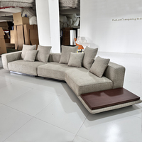 Canapé d'angle en tissu lin, style italien, design modulaire, pour salon, mobilier de maison, ensemble de canapés sectionnels pour hôtel