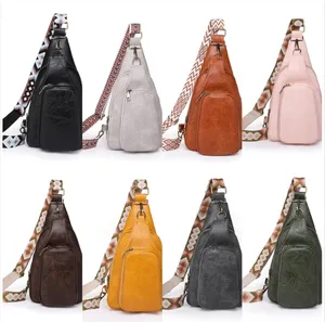 Wholesale Women Belt Bags PU Sling Strap Crossbody Bags For Ladies Customize Large Capacity Chest Bags For Women