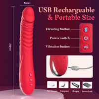 Vente en gros d'usine : Godemiché vibrant télescopique pour point G, 10 modes, rechargeable, en silicone, jouet sexuel pour adultes