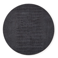 Napperons de table de salle à manger ronds résistants chauffants en crocodile en simili cuir PU de luxe