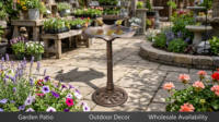 Bain d'oiseaux antique en cuivre sur piédestal, motif feuille de lys, résistant aux intempéries, en résine pour extérieur, base ornée pour la décoration de jardin et de cour