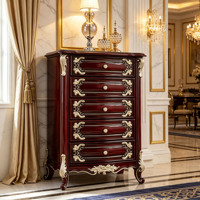 Commode de rangement de luxe en bois massif de style antique européen pour chambre à coucher, meuble de rangement, vente en gros de meubles