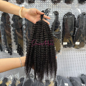 Top bán kinky xoăn Pre looped Crochet phần mở rộng tóc con người sâu sóng nguyên lông tip Crochet tóc con người - Product Image 3