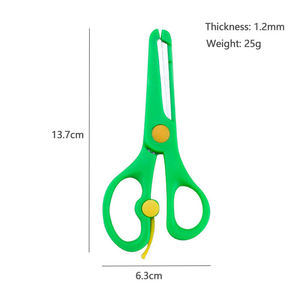 Ciseaux pour étudiants vert bleu rose, lames en acier inoxydable, poignée en plastique souple, sécurité, outils de découpe multi-usages, bricolage, artisanat - Product Image 2