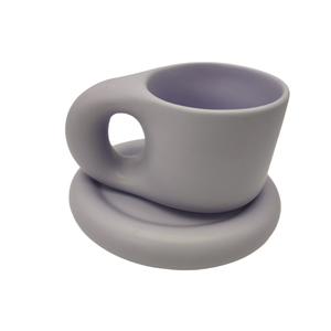 Ceramic Manufacturer New Arrival 10.oz Fat <b>Mug</b> Cute Chubby Cups Couple <b>Coffee</b> <b>Mug</b> and Saucer Ceramic Water Cup Tea <b>Sets</b> - Product Image 3