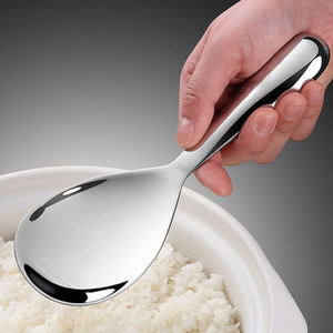304 Stainless Steel Rice <b>Spoon</b> Mirror Finish Thickened <b>Serving</b> <b>Spoon</b> For Restaurant Use - Product Image 4