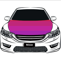 Housse de capot de voiture personnalisée Aceflux Gay Rainbow en polyester, protection de capot élastique pour la décoration des véhicules lors des défilés Pride
