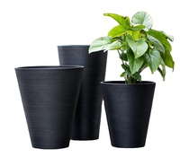 Penjualan langsung dari pabrik Pot bunga plastik tanaman hijau berukuran besar diameter besar dipertebal sederhana