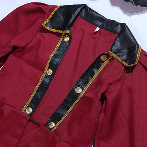 Ensemble de costumes de pirate pour filles, pantalon rayé noir et blanc, veste violette, chapeau de capitaine, épée incluse, tenue d'Halloween pour enfants - Product Image 4