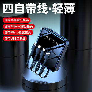 Mini banco <span class=keywords><strong>de</strong></span> energía <span class=keywords><strong>de</strong></span> 20000mAh con Cable Micro USB tipo C para <span class=keywords><strong>iPhone</strong></span>, cargador portátil, espejo LED, batería externa, Powerbank - Product Image 5