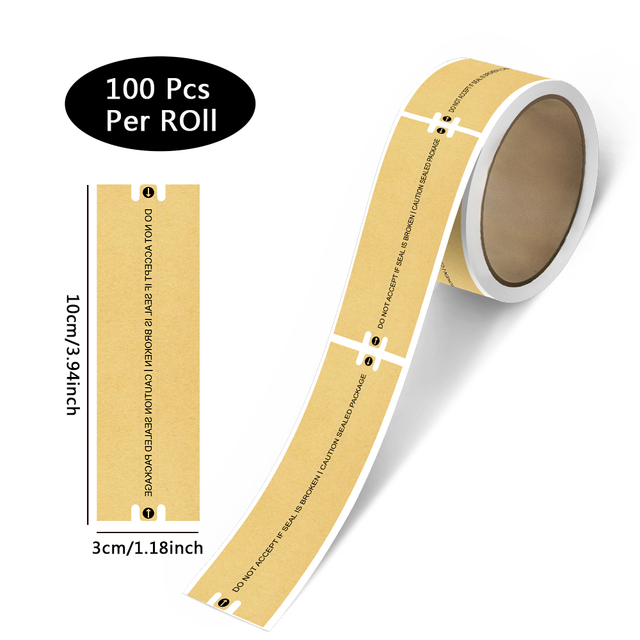 100pcs CW Tape Tamper-Proof Synthetic Paper Rectangular Sealing Stickers Security Labels for Packages Mail Documents 3 X 10cm