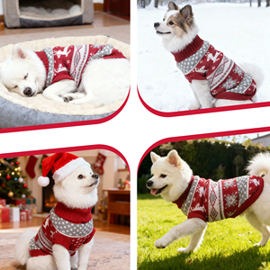 <span class=keywords><strong>Prix</strong></span> d'usine – Nouveau pull pour chien à col roulé, motif cerf, tricoté, chaud, doux et respirant, idéal pour l'hiver et les fêtes de Noël - Product Image 6