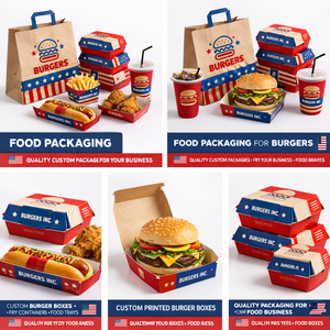 Emballage <span class=keywords><strong>de</strong></span> boîte en papier avec logo imprimé personnalisé pour les aliments, petite boîte en carton pliable pour hamburgers, frites, sandwichs, à emporter - Product Image 2
