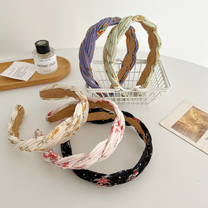 LRTOU, venta al por mayor, moda para mujer, lavado de cara, banda para el cabello bonita, tela con estampado de flores, diadema trenzada, diadema para mujer - Product Image 3