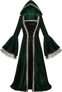 Vestido de <span class=keywords><strong>Princesa</strong></span> Celta Medieval para Mujer, Talla Grande, con Capucha, Disfraz de <span class=keywords><strong>Bruja</strong></span> para Adultos, Disfraz de Halloween, Traje Vintage para Fiesta Renacentista - Product Image 2