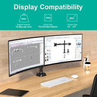 Support universel pour moniteur et ordinateur portable, support mural pour double moniteur, bras de support pour écran plat LCD de 32 pouces