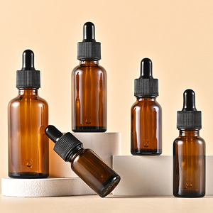 Custom logo and Box Round Glass <strong>Dropper</strong> Containers 5ml <strong>10ml</strong> 15ml 20ml Oil <strong>Dropper</strong> <strong>Bottles</strong> Amber Essential Oil <strong>Bottle</strong> - Product Image 1
