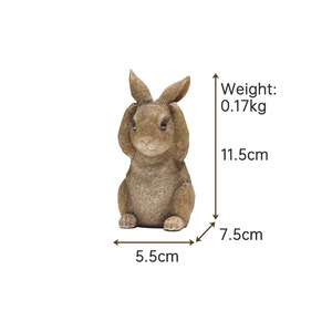 Figurine de lapin mignon en résine de polyester, décoration de Pâques pour la maison, ornement festif, statue miniature de lapin pour le bureau - Product Image 6