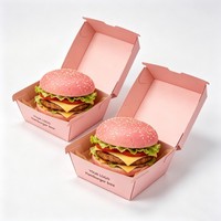 Caja Plegable para Hamburguesas con Laminado Mate, Caja para Pollo Frito Resistente a la Grasa, Biodegradable, para Comida Rápida