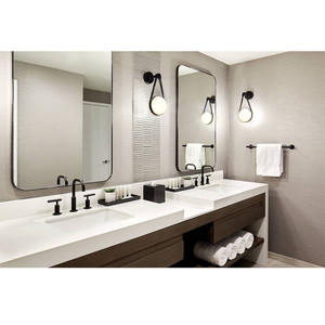 ชุดเฟอร์นิเจอร์ห้องน้ำโรงแรมหรูทันสมัย SHIYI ตู้ล้างหน้าแบบคู่ไม้สั่งทำพิเศษ สำหรับโครงการเฟอร์นิเจอร์ห้องพักโรงแรมระดับ 5 ดาว - Product Image 1