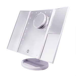 Rotación ajustable <span class=keywords><strong>de</strong></span> 180 ° fuente <span class=keywords><strong>de</strong></span> alimentación doble <span class=keywords><strong>Espejo</strong></span> Cosmético Luz ajustable con LED,Tríptica Aumentos 1X, 2X, 3X 10x - Product Image 2