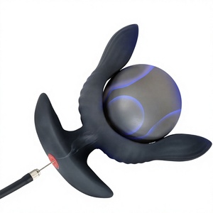 Nouveau plug anal gonflable vibrant en silicone avec télécommande - Product Image 1