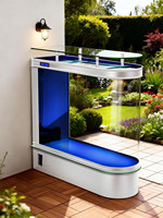 Accessoires pour aquariums, aquarium conique en verre européen à faible teneur en fer de 200 gallons, système de filtration latérale, pompe, éclairage multicolore, chauffage