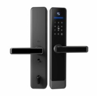 Cerradura Inteligente para Puerta con Cámara Tuya WIFI BLE para Puertas de Madera/Acero, Vidrio Templado, Capacidad para 100 Huellas Dactilares, Almacenamiento en Tarjeta de Memoria, Aplicación