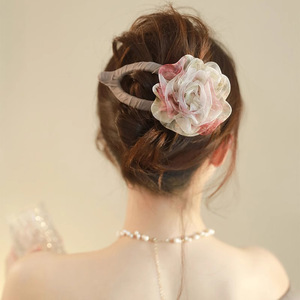 Pinza de Pelo con Diseño de Flores, Estilo Dulce y Primaveral para Mujer, Nueva Pinza de Pelo de Tela, Accesorios para el Cabello - Product Image 3