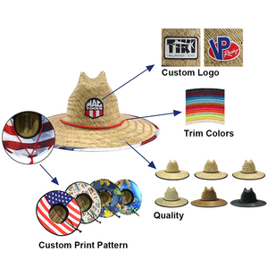 Vente en gros de quantité minimale de commande bas Sun Cowboy Chapeaux de plage pour hommes et femmes Chapeau de paille d'été avec logo - Product Image 5