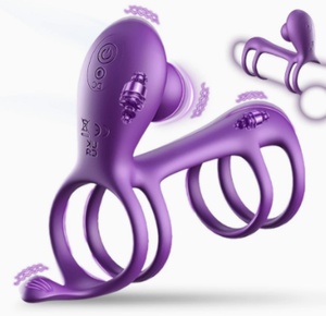 Anneau pénien en silicone souple multicouche, stimulateur clitoridien texturé étanche, triple anneau pénien pour homme, jouet sexuel pour couple adulte, pour retarder l'éjaculation et améliorer la performance masculine - Product Image 5