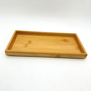 Bandeja de servir de bambú 28.5x14x2.5 cm de madera maciza para té, café, pan, repostería y uso en repostería. - Product Image 1