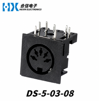 PBT DS-5-03-08 DIN MIDI Female Port Brass Contact 12V Soket Jack Konektor Berlapis Nikel Grosir