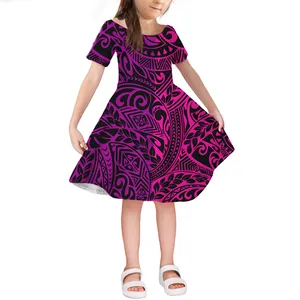 Mới Đến Mùa Hè Cô Gái Công Chúa Boutique Dress Polynesian Thiết Kế Bộ Lạc Cô Gái Đảng Dress Chất Lượng Tốt Trẻ Em Kích Thước In Dresses