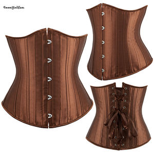 Top vente femmes <span class=keywords><strong>Pirate</strong></span> Cupless <span class=keywords><strong>Bustier</strong></span> 26 Robs taille formation Corsets XXS Busk Clips acier désossé sous le buste Corset avec Pita - Product Image 4