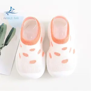 Jingyuan गर्म बिक्री सर्दियों स्टॉक के साथ विरोधी पर्ची बच्चे मोजे जूता रबर एकमात्र बच्चे कपास जूते मोजे विरोधी पर्ची रबर तलवों