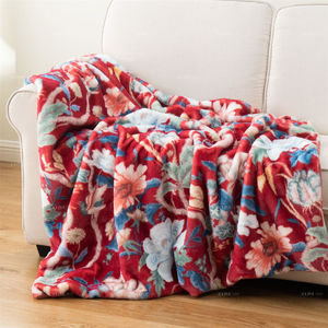 Manta de Piel Sintética Suave y Esponjosa con Estampado Digital, Ligera, para Todas las Estaciones, Decorativa, con Diseño Floral, para Sala de Estar y Dormitorio - Product Image 1