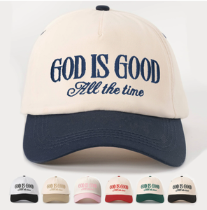 Casquette de baseball brodée God Is Good All The Time, chapeau de papa en sergé de coton bicolore pour hommes et femmes, sport décontracté - Product Image 6