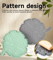 Support à Savon en Silicone pour Salle de Bain, Design Floral, Drainage Rapide, Plateau à Savon Facile à Nettoyer avec Bec Verseur Guidé pour Évier et Comptoir