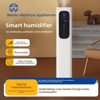 Humidificateur sur pied à remplissage par le haut 10L, Stérilisation Ultrasonique, Diffuseur de Brume Froide, Télécommande Tactile pour Maison et Hôtel