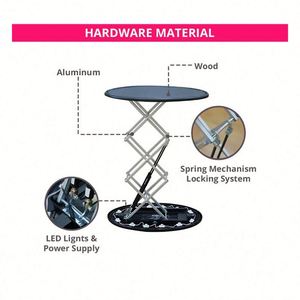 Foldable Aluminum Custom Trade Show Pop up <b>bar</b> Counter Display Stand Oval Pop up Table With <b>LED</b> <b>Light</b> Promo Products - Product Image 5