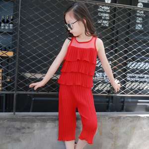 Estate 4-12 anni di età Delle Ragazze chiffon short pants + t shirt due insiemi del bambino del bambino set di abbigliamento per bambini vestiti set - Product Image 4