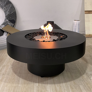 MEISU.CH Brasero para <span class=keywords><strong>Exteriores</strong></span>, Parrilla Redonda Independiente para Jardín o Villa, con Núcleo <span class=keywords><strong>de</strong></span> Combustión <span class=keywords><strong>a</strong></span> Leñ<span class=keywords><strong>a</strong></span>/<span class=keywords><strong>Gas</strong></span>/Alcohol, Calentador sin Humo - Product Image 1