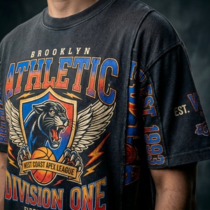 T-Shirt Oversize in Cotone di Alta Qualità, Maglietta con Spalle Scese, Design Semplice per Streetwear, Personalizzabile con Logo, per Uomo - Product Image 2