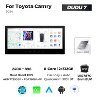 MEKEDE DUDU7 Android 13 GPS Car-play Autoradio 7870 12+512 Lecteur multimédia pour Toyota Camry 2024 12,3 pouces