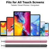 2 1 Stylus Kalem Silikon Kapasitif Çift Uçlu 7mm Disk Tasarımlı Evrensel Dokunmatik Ekran Tablet Telefon Alüminyum Alaşımlı Gövde Tüm İşletim Sistemleri