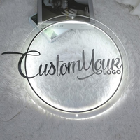 Éclairage LED pour salon de beauté Logo rétro-éclairé personnalisé Enseignes personnalisées pour logo d'entreprise Panneau commercial en métal léger Illuminate 3d Logo Sign
